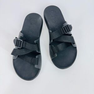 Chaco Men’s Sandals Black Adjustable Strap Slide Sz 12 Lightweight Comfort Beach